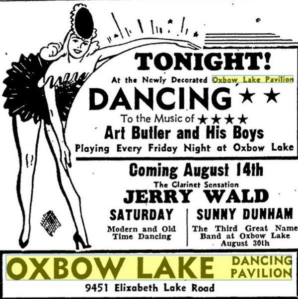 Oxbow Lake Pavilion - August 1946 Ad